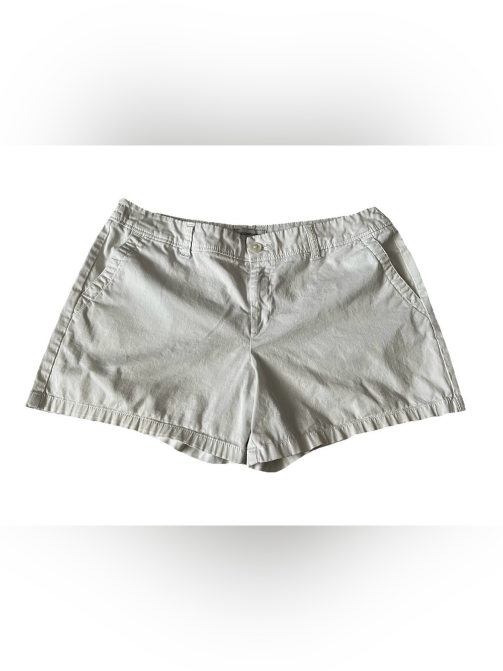 Liz Claiborne White Chino Shorts Classic Fit Cotton Blend Women’s Size 10